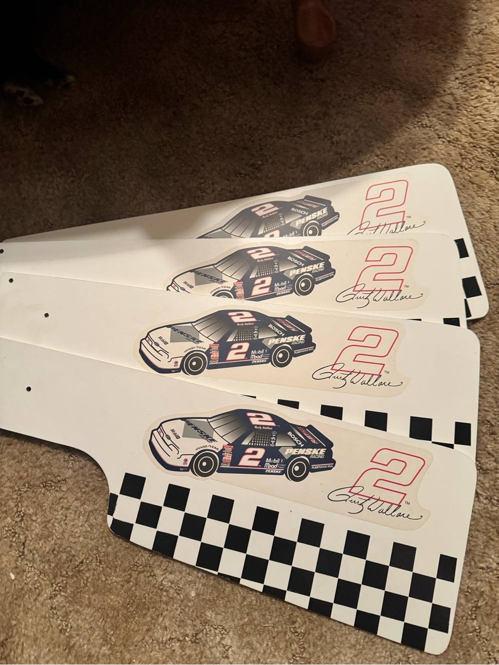 Rusty Wallace #2 Racing Checkered Fan Blade Ceiling Fan